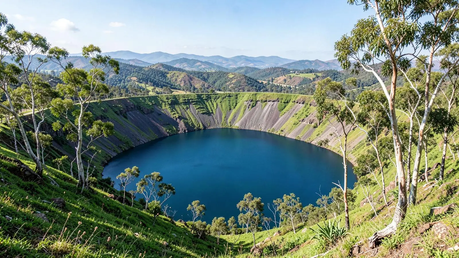 Volcanic crater lake in Bishoftu, also known as Debre Zeit, Ethiopia